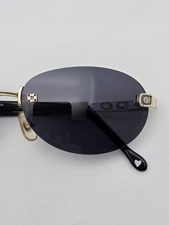 Brighton Copacabana Silver Black Frame Grey Lens Rimless Sunglasses 59-17-135 main image 8